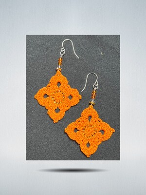 Beaded Boho Earrings in orange - image2